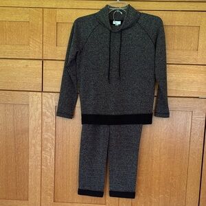 J. Jill Fit Knit Set Knit Black and White, Black Trim Sz. XS